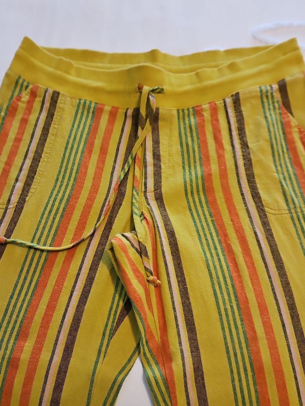 Urban Outfitters Yellow Striped Drawstring Pants - Picture 2 of 4